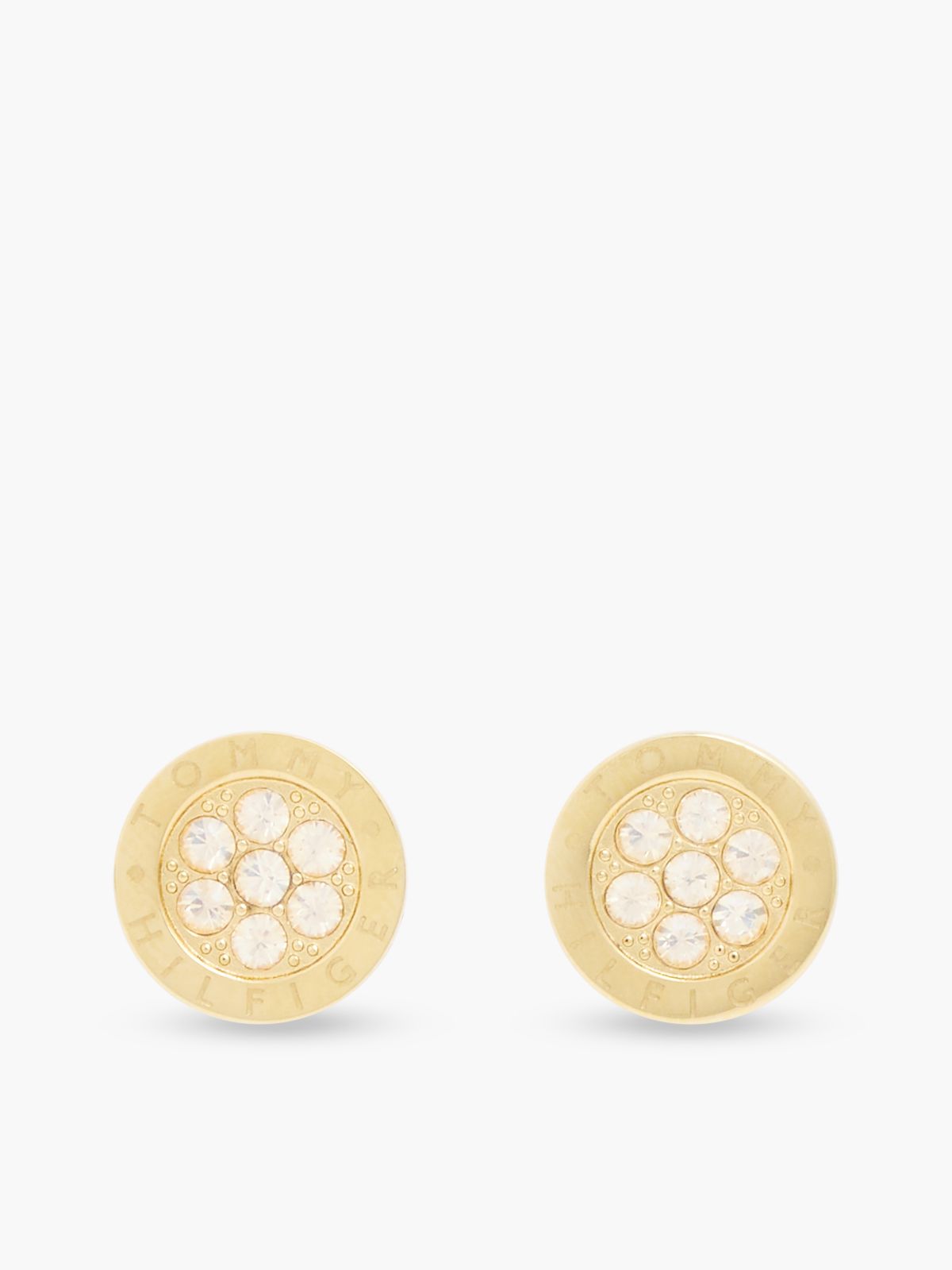 Logo Crystal Stud Earring — GOLD