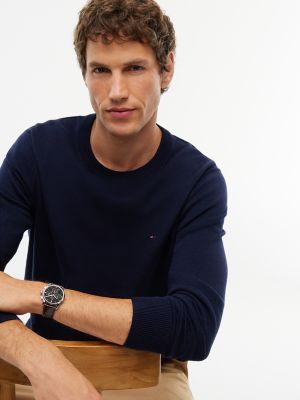 Мужские часы Tommy Hilfiger 38MM Leather Strap Dual-Time NYC Watch, цвет: Чёрный — фото 4