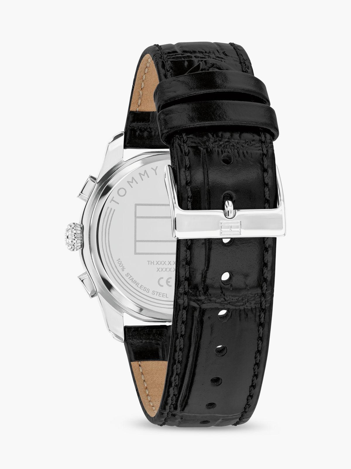 38MM Leather Strap Dual-Time NYC Watch — White