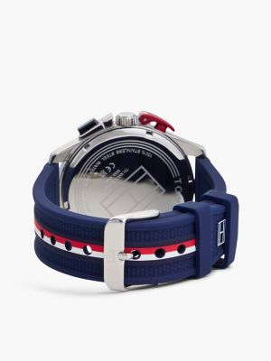 Мужские часы Tommy Hilfiger 44MM Silicone Strap Chronograph Watch, цвет: Тёмно-синий — фото 2
