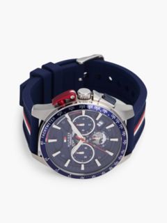 44MM Silicone Strap Chronograph Watch — Navy 3