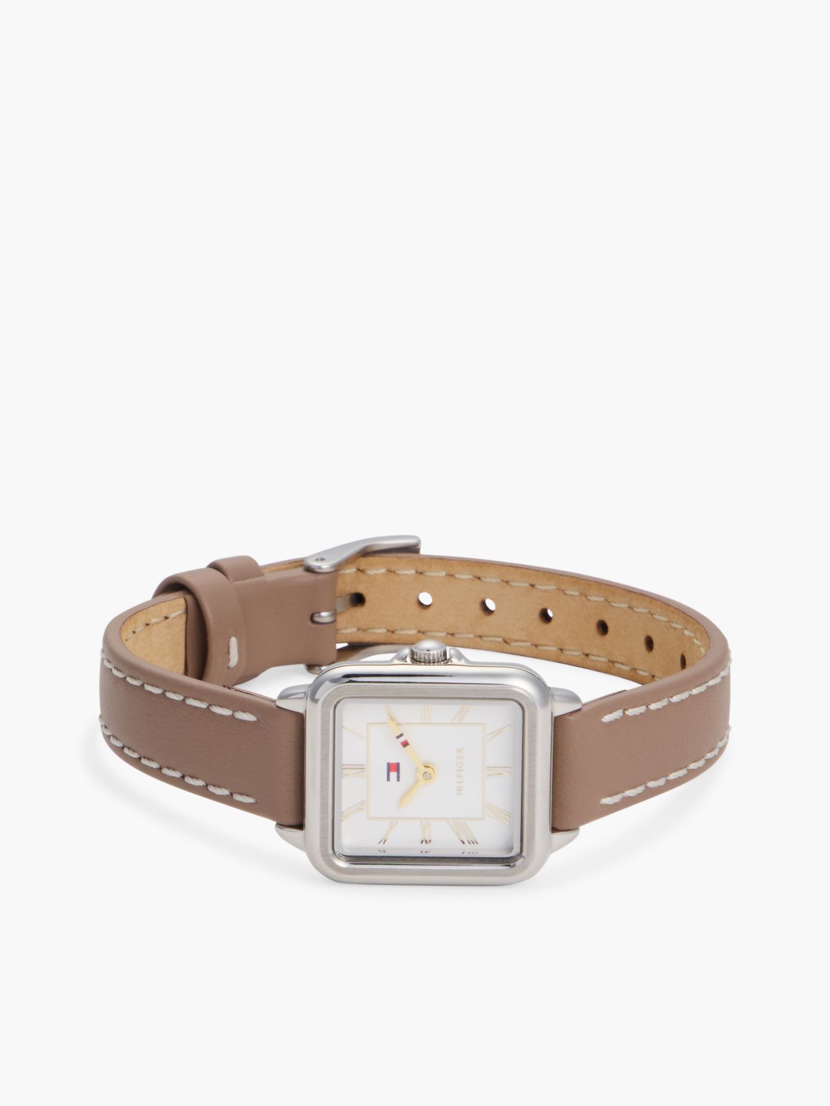 24MM Leather Strap Dress Watch — White