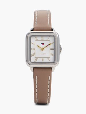 24MM Leather Strap Dress Watch, White