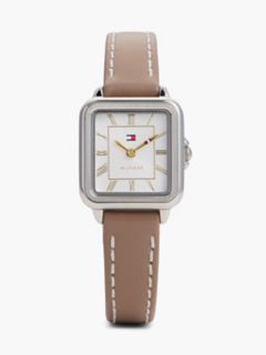 24MM Leather Strap Dress Watch — White 1