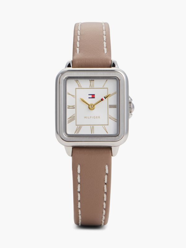 24MM Leather Strap Dress Watch — White