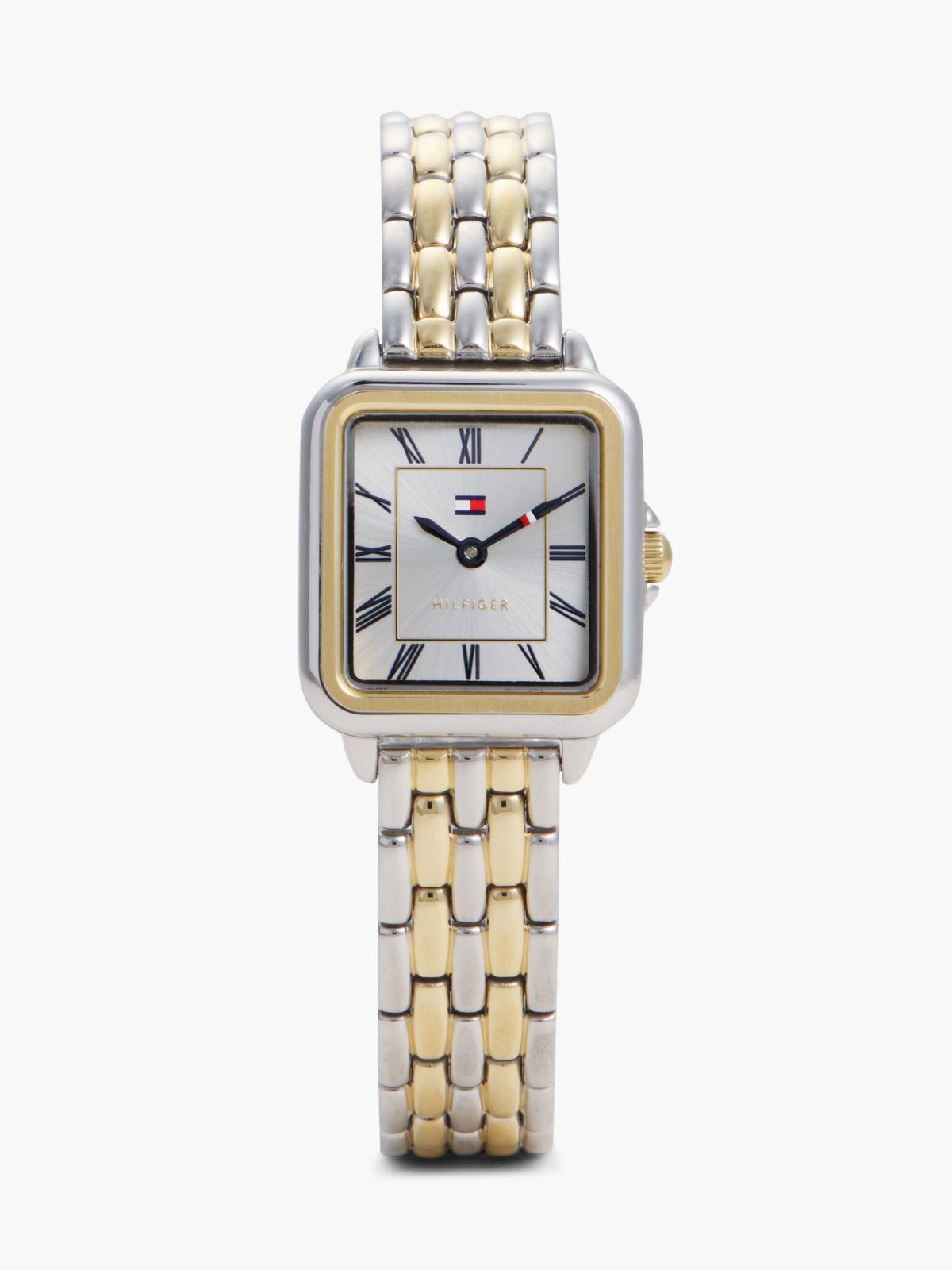 24MM Rectangle Dial Dress Watch — Silver White