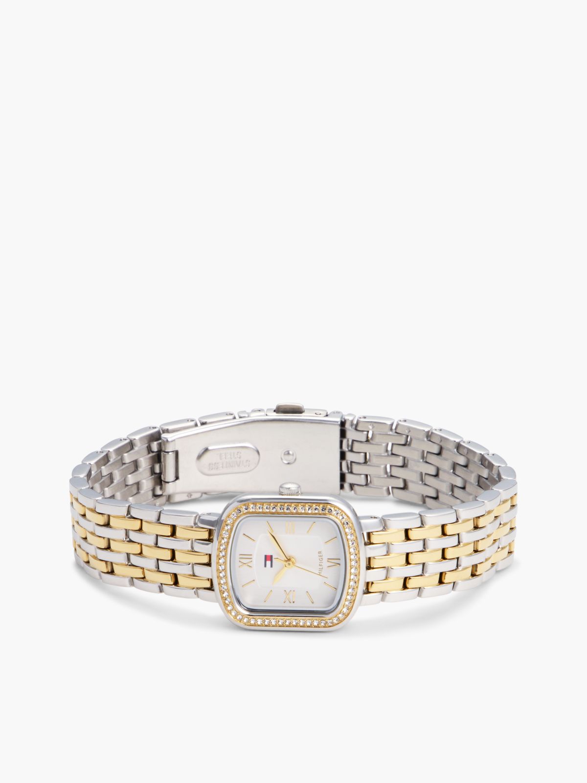 22MM Crystal Accent Dress Watch — Silver White