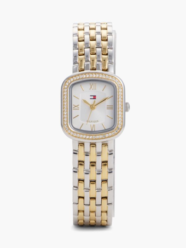 22MM Crystal Accent Dress Watch — Silver White