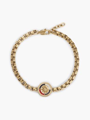 Compass Medallion Chain Bracelet, Gold