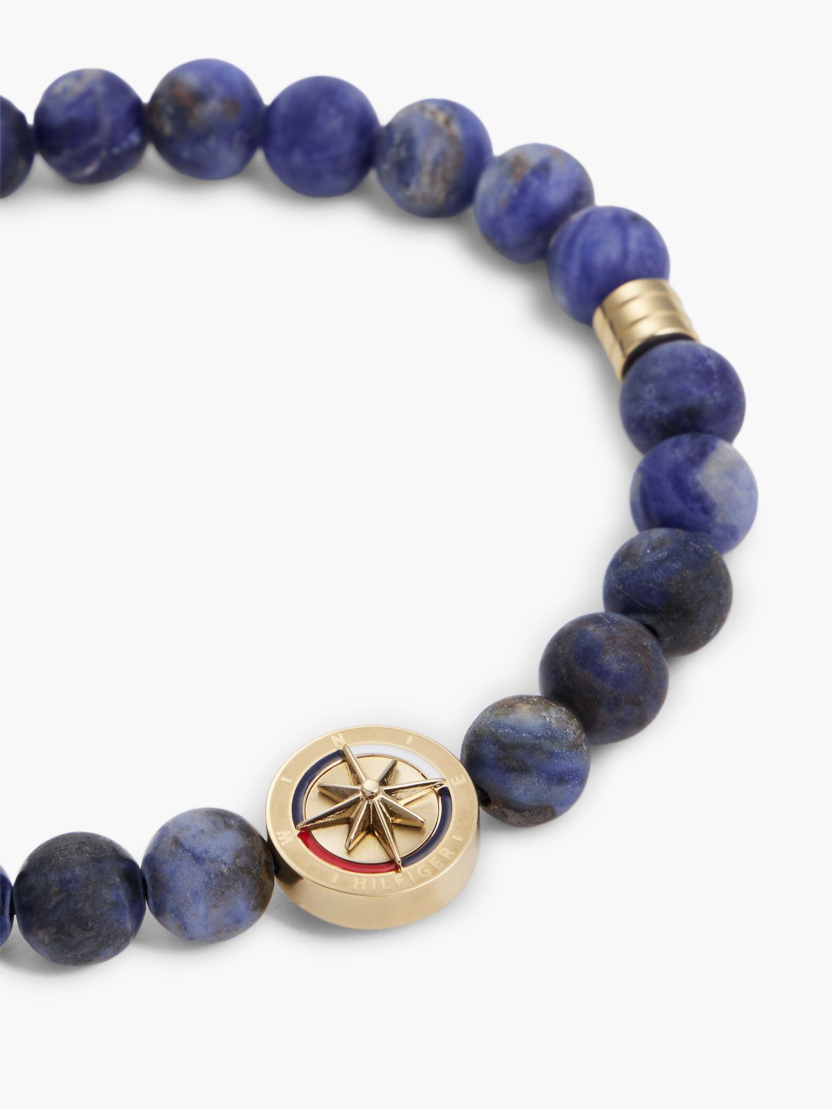 Compass Stretch Beaded Bracelet — Black
