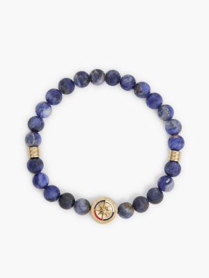 Compass Stretch Beaded Bracelet, Black