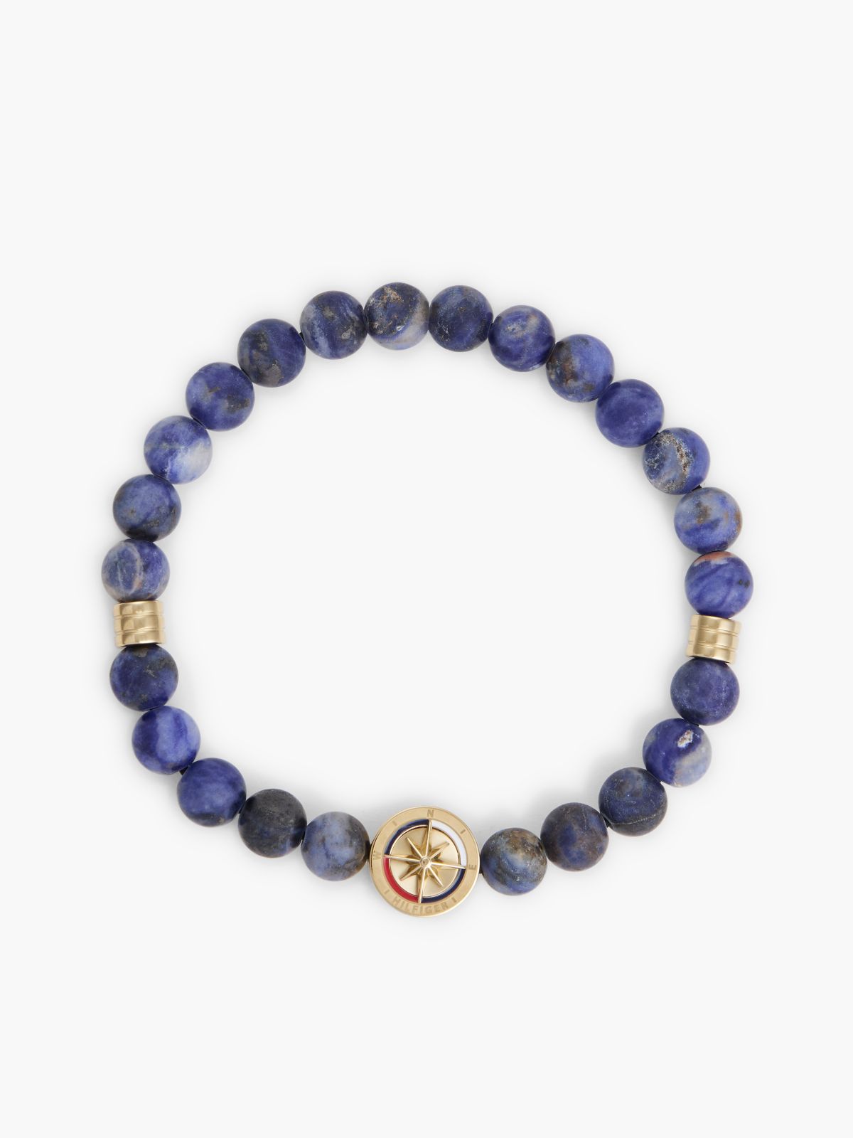 Compass Stretch Beaded Bracelet — Black