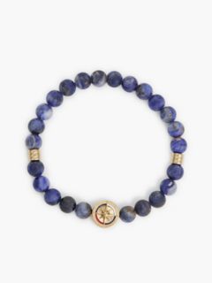 Compass Stretch Beaded Bracelet — Black 1