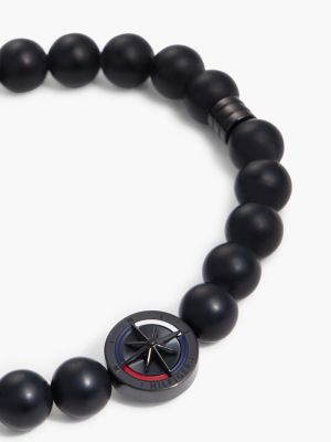 Мужской браслет Tommy Hilfiger Compass Stretch Beaded, цвет: Чёрный — фото 2