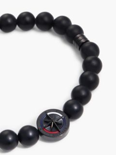 Compass Stretch Beaded Bracelet — Black 2