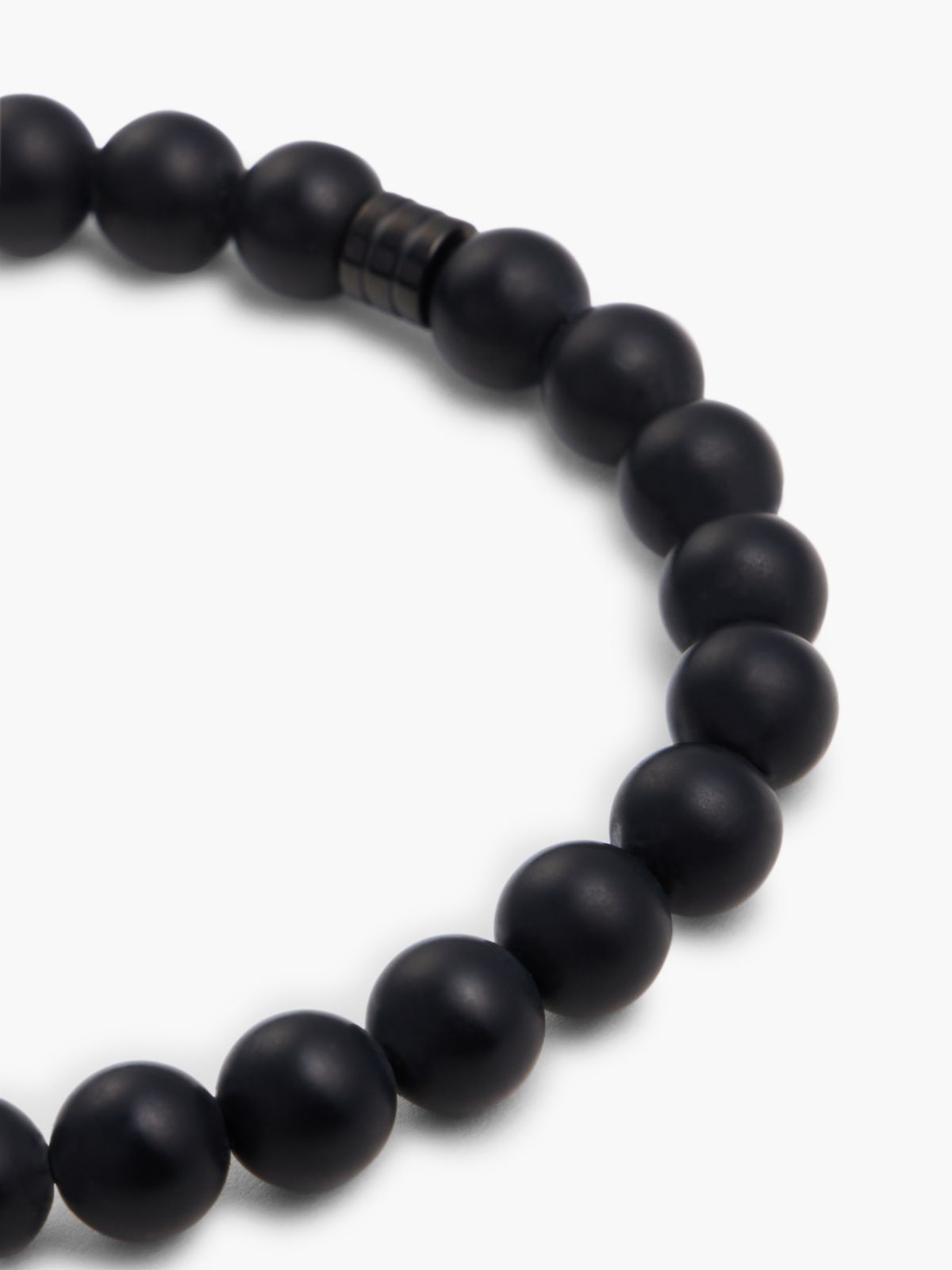 Compass Stretch Beaded Bracelet — Black