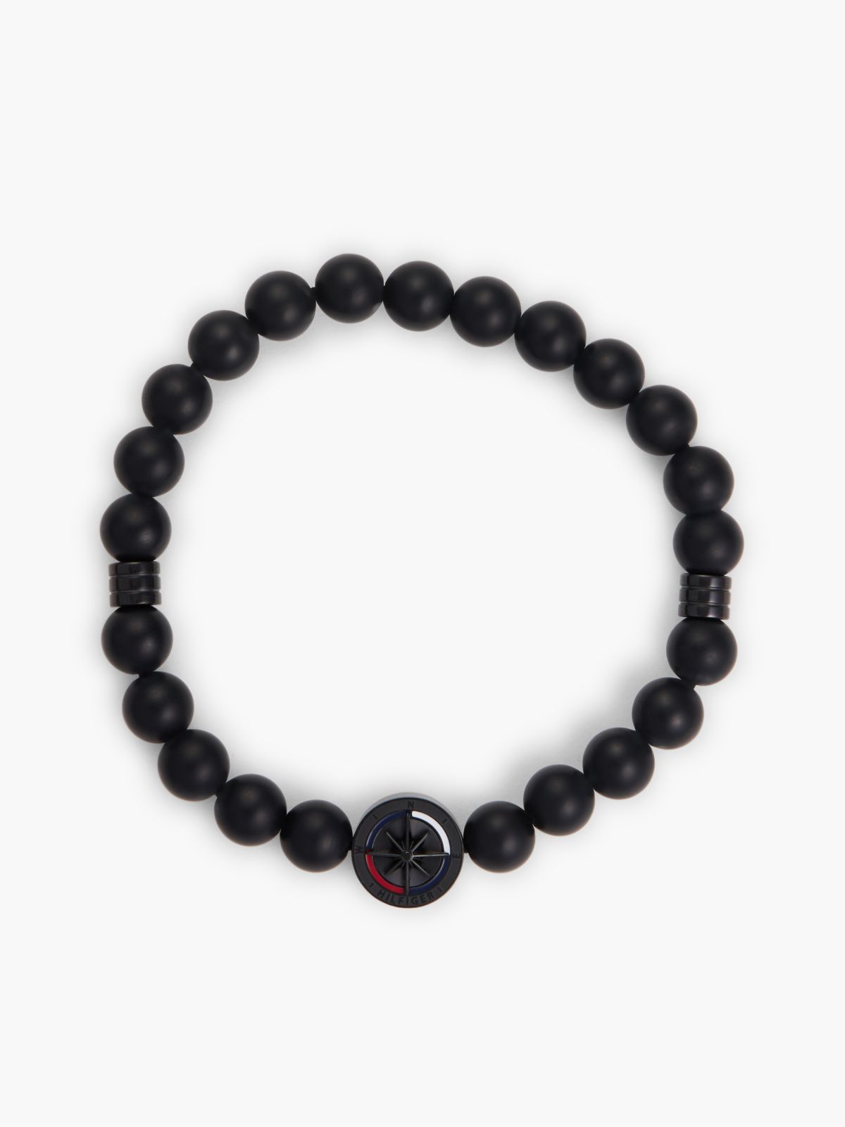 Compass Stretch Beaded Bracelet — Black