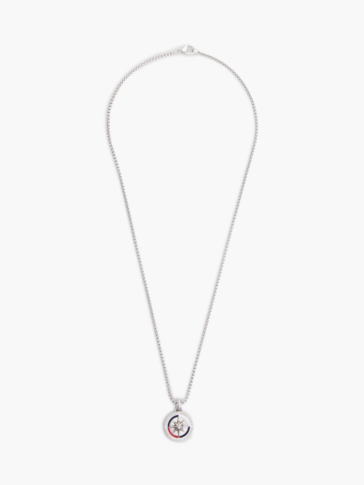 Compass Medallion Necklace — Silver
