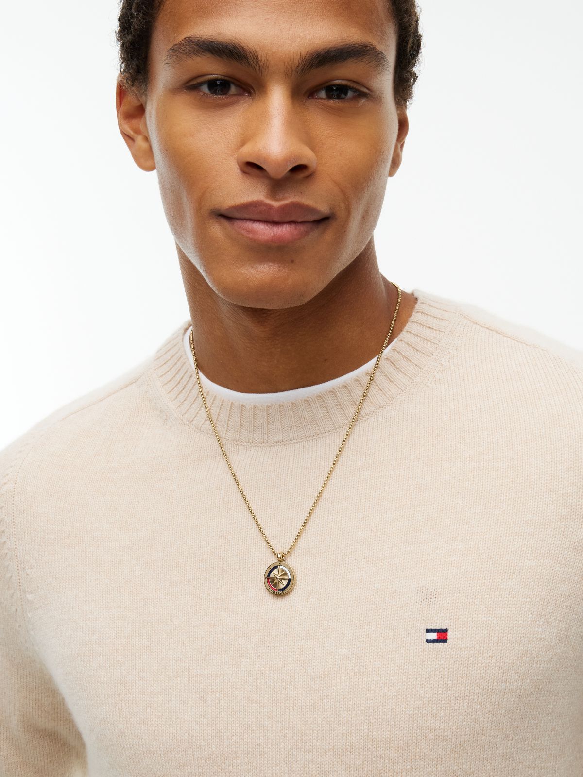 Compass Medallion Necklace — Gold