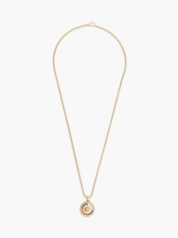 Compass Medallion Necklace — Gold