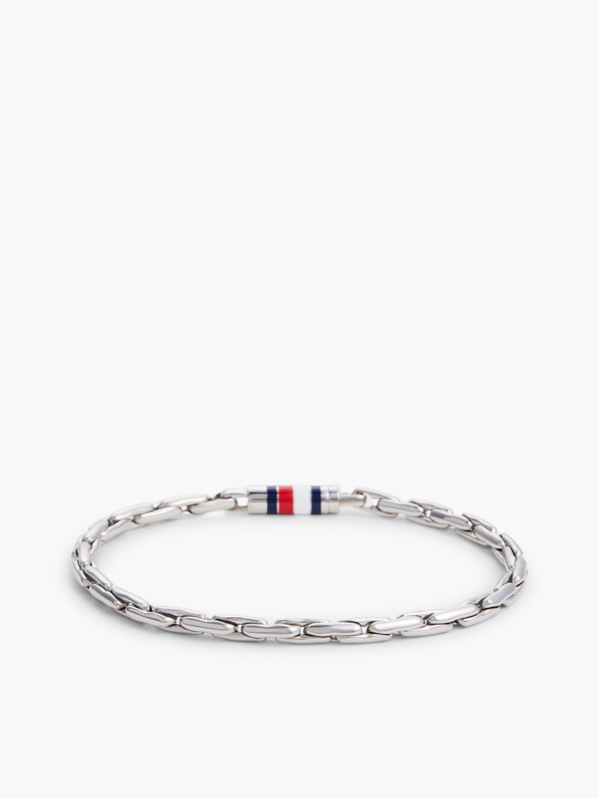 6mm Signature Stripe Chain Bracelet — Silver