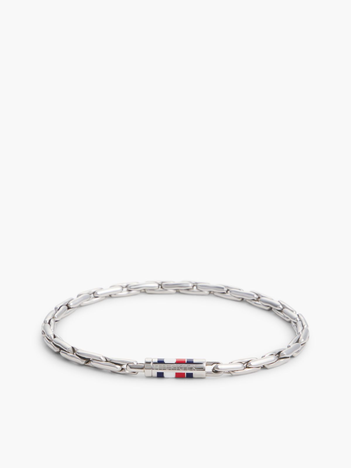 6mm Signature Stripe Chain Bracelet — Silver