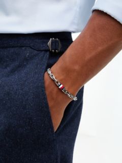 8mm Signature Stripe Chain Bracelet — Silver 4