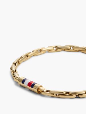 Мужской браслет Tommy Hilfiger 6mm Signature Stripe Chain, цвет: Золотой — фото 2