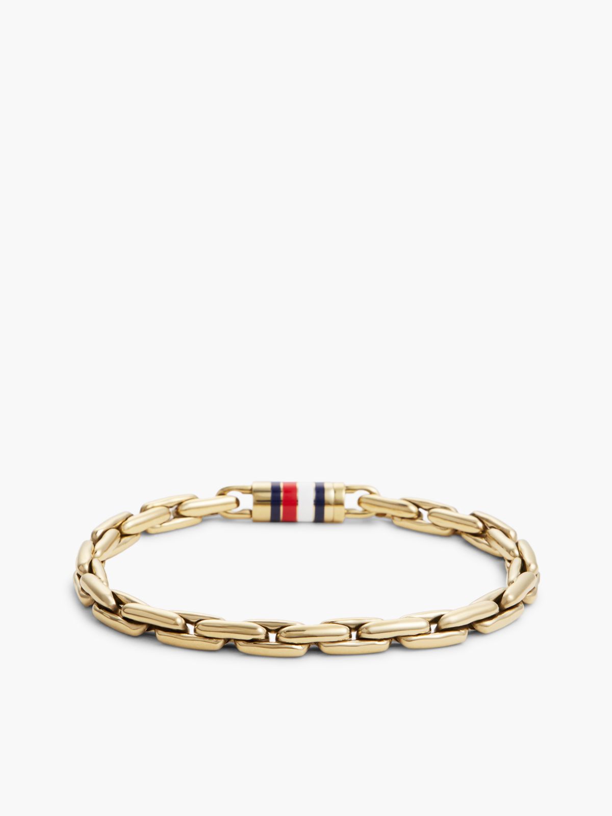 8mm Signature Stripe Chain Bracelet — Gold