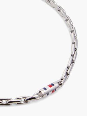 Мужское колье Tommy Hilfiger Signature Stripe Chain Link, цвет: Серебряный — фото 3