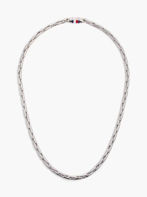 Мужское колье Tommy Hilfiger Signature Stripe Chain Link, цвет: Серебряный