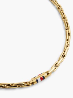 Мужское колье Tommy Hilfiger Signature Stripe Chain Link, цвет: Золотой — фото 3