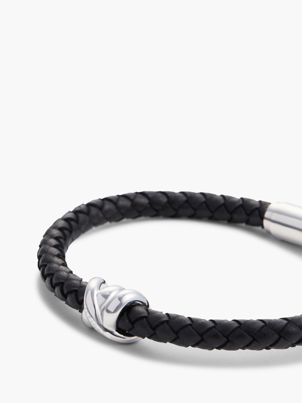 Nautical Knot Braided Leather Bracelet — Black