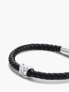 Nautical Knot Braided Leather Bracelet — Black 2