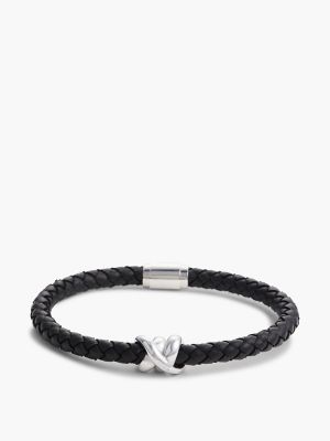 Nautical Knot Braided Leather Bracelet, Black