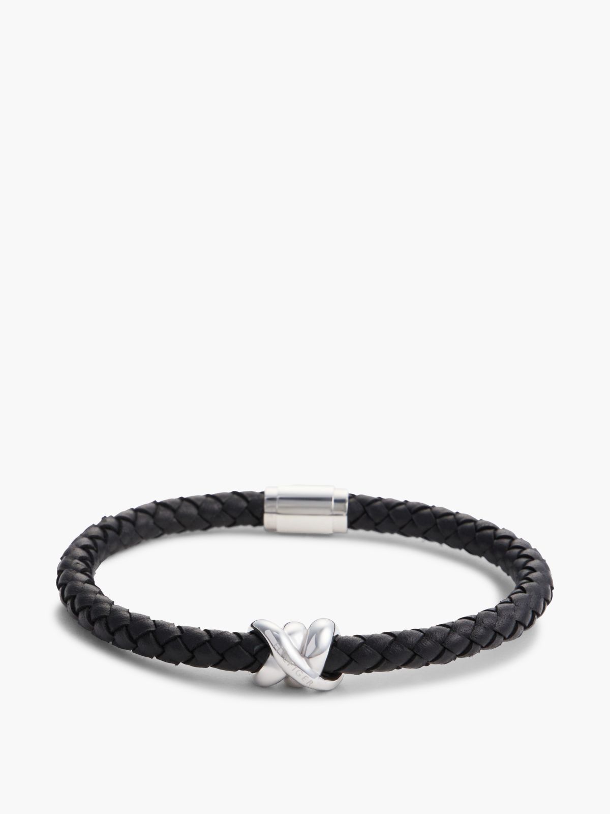 Nautical Knot Braided Leather Bracelet — Black