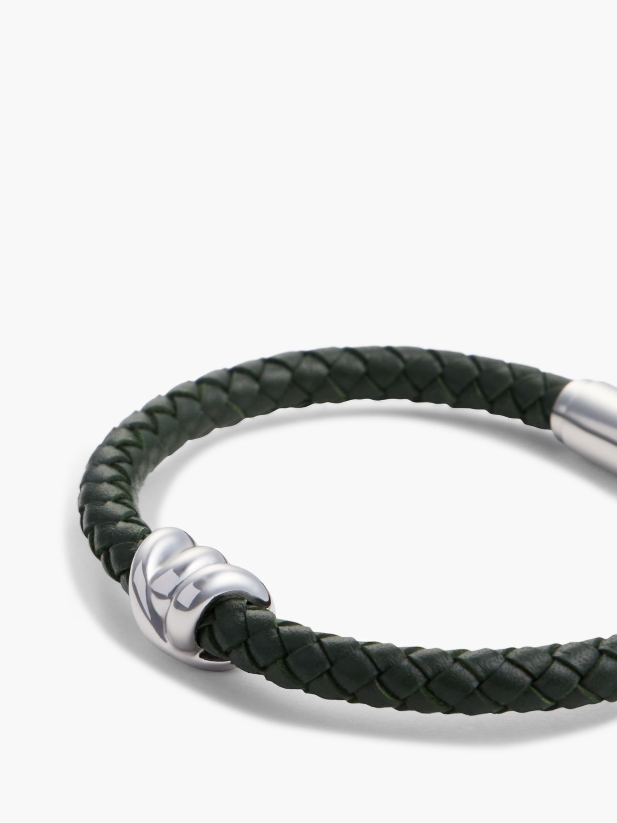Nautical Knot Braided Leather Bracelet — Green
