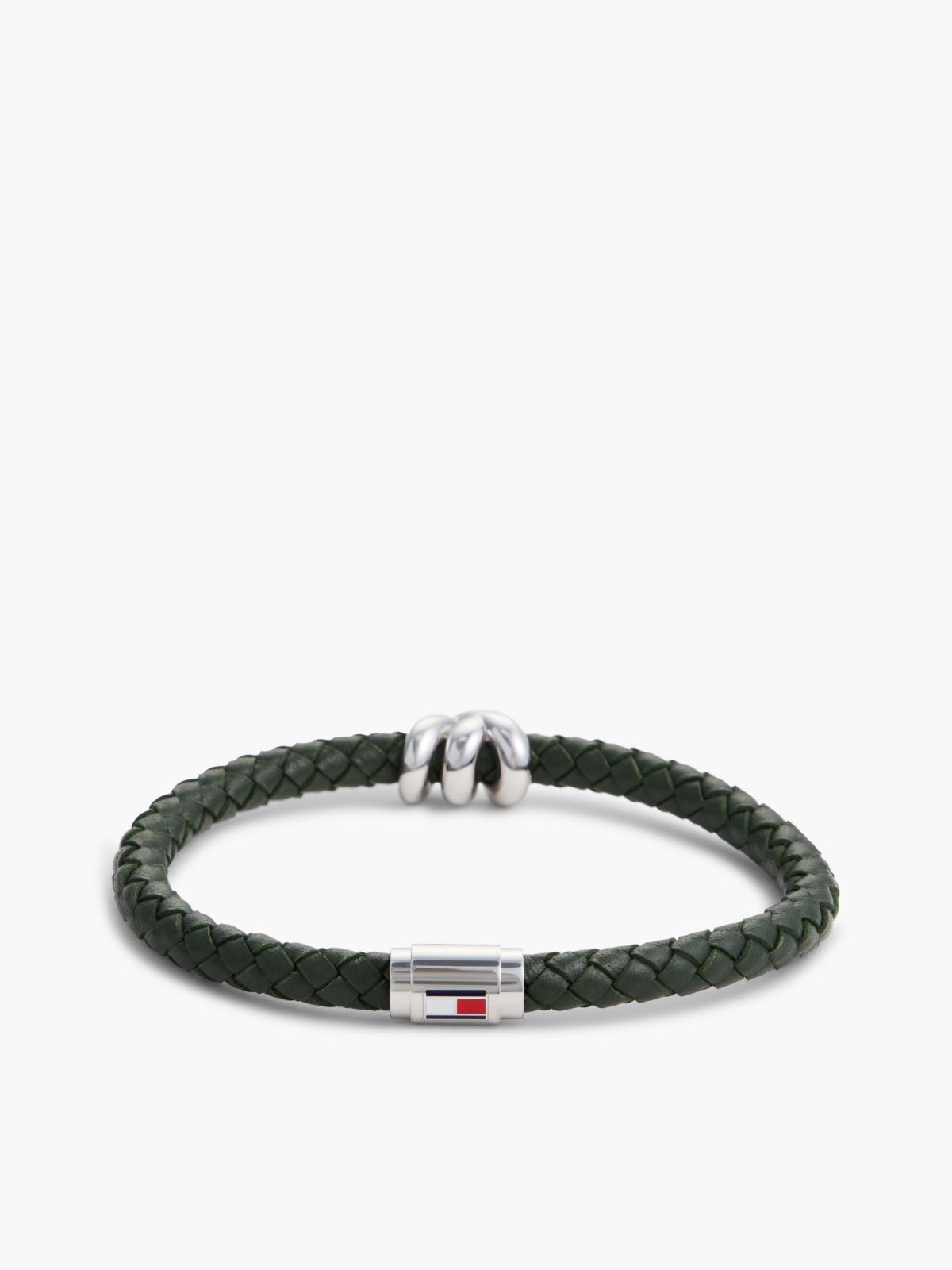 Nautical Knot Braided Leather Bracelet — Green