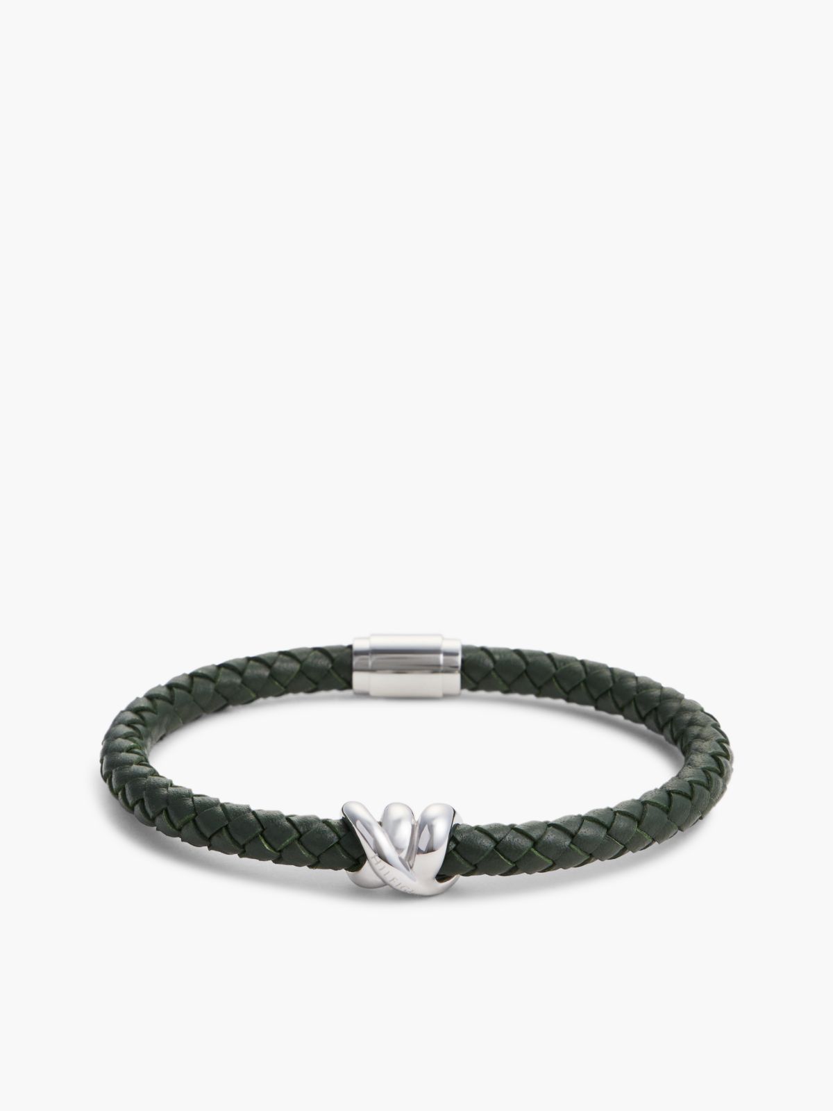 Nautical Knot Braided Leather Bracelet — Green