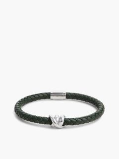 Nautical Knot Braided Leather Bracelet — Green 1
