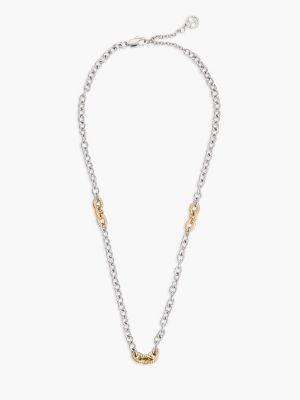 Two-Tone Nautical Rope Link Necklace, Two Tone