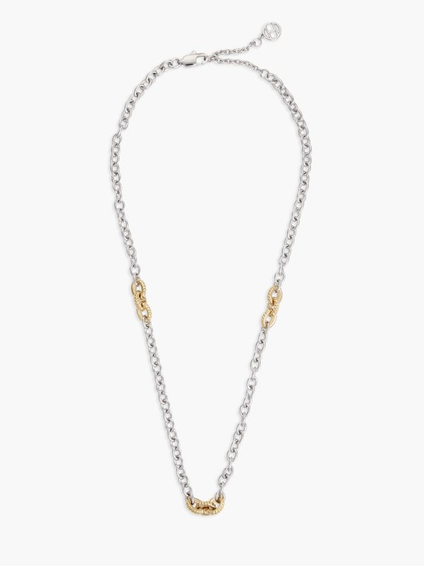 Two-Tone Nautical Rope Link Necklace — Two Tone