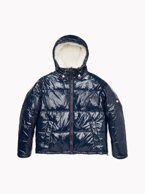 tommy jeans two tone sherpa padded jacket