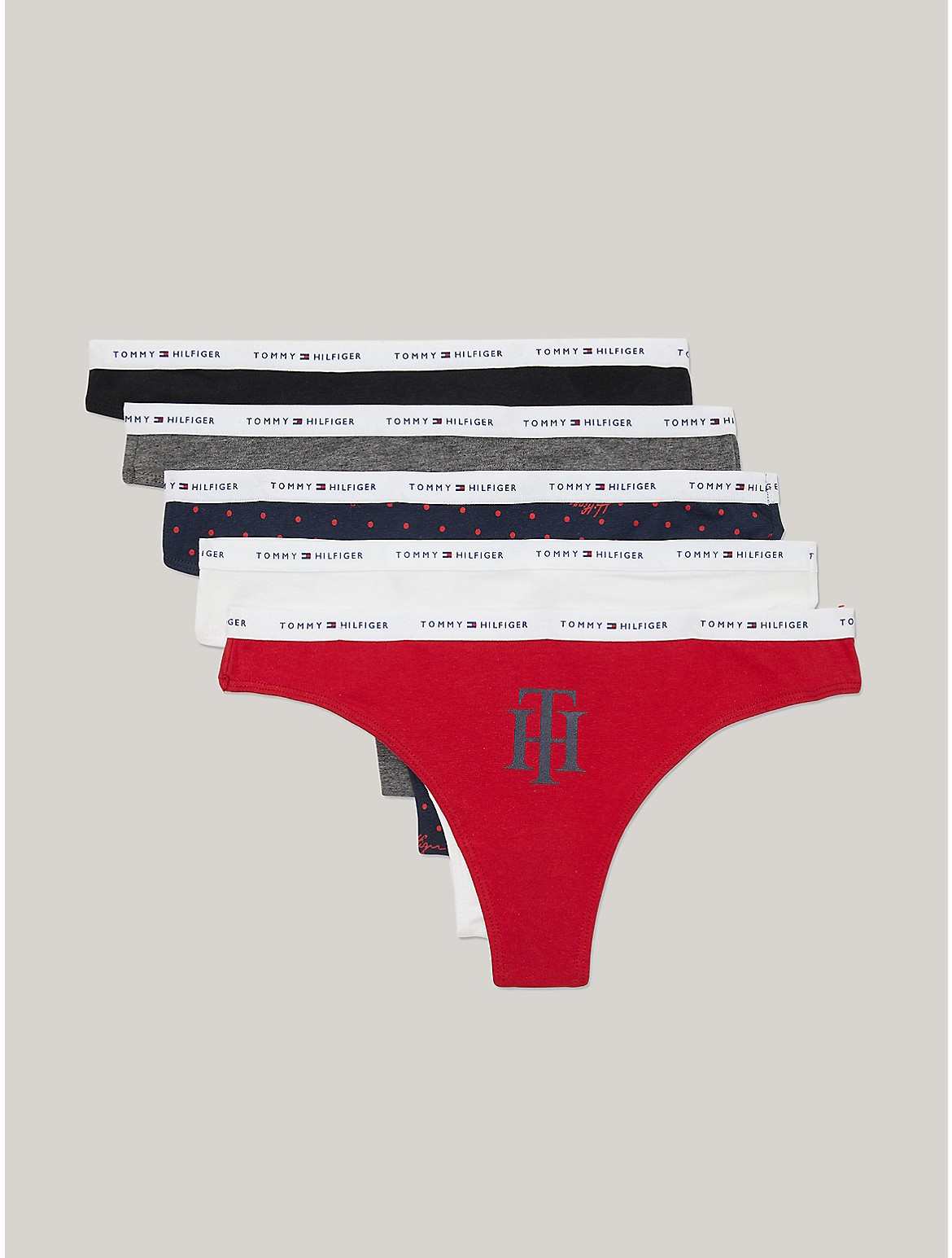 Tommy Hilfiger Women's Logo Mix Thong 5-Pack