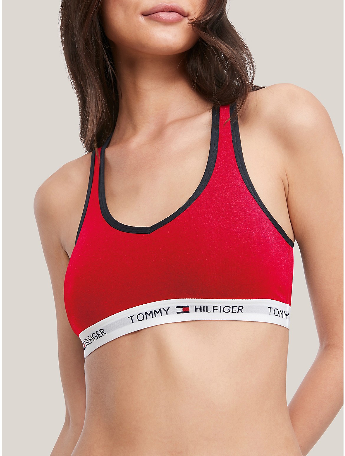 Tommy Hilfiger Logo Bralette In Red