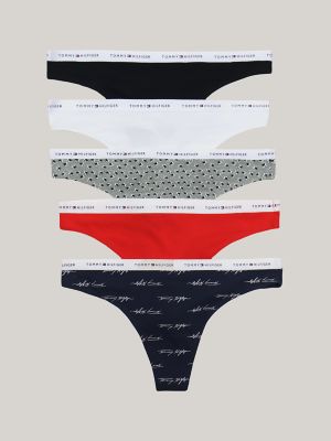 Tommy Hilfiger Underwear Thong in Mottled Grey, Black, White