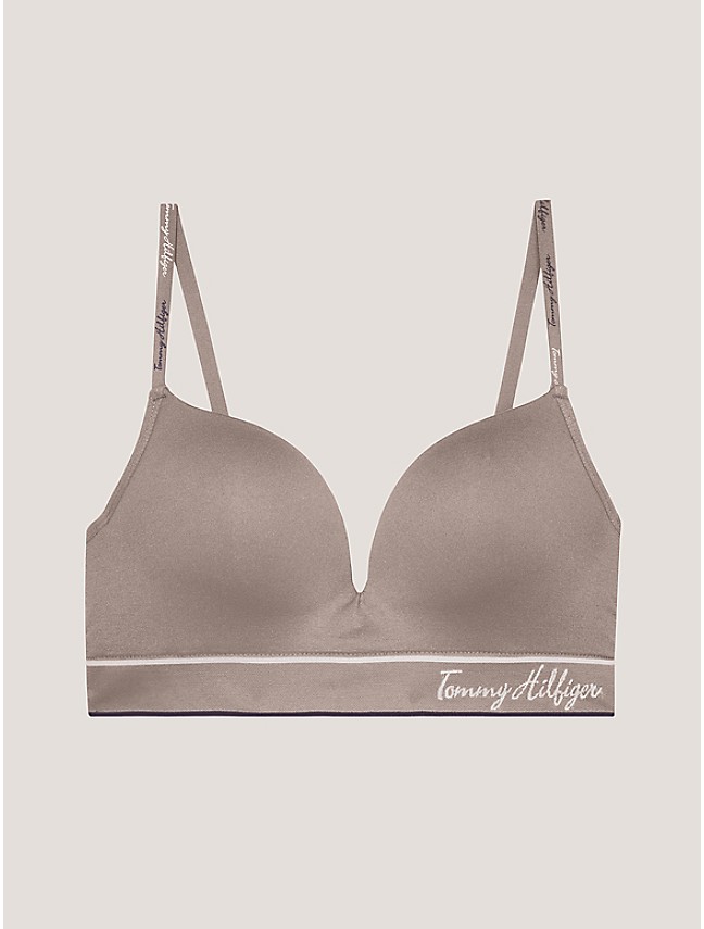 Tommy Hilfiger Womens Seamless Retro Style Logo Bandeau Bralette Bra Medium  NWT