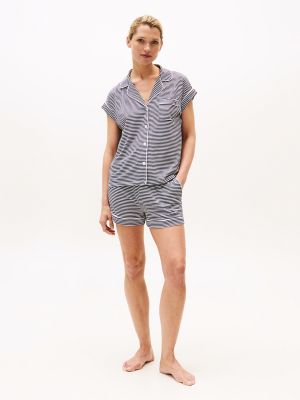 Short And Shirt Sleep Set, Sky Captain / Bright White