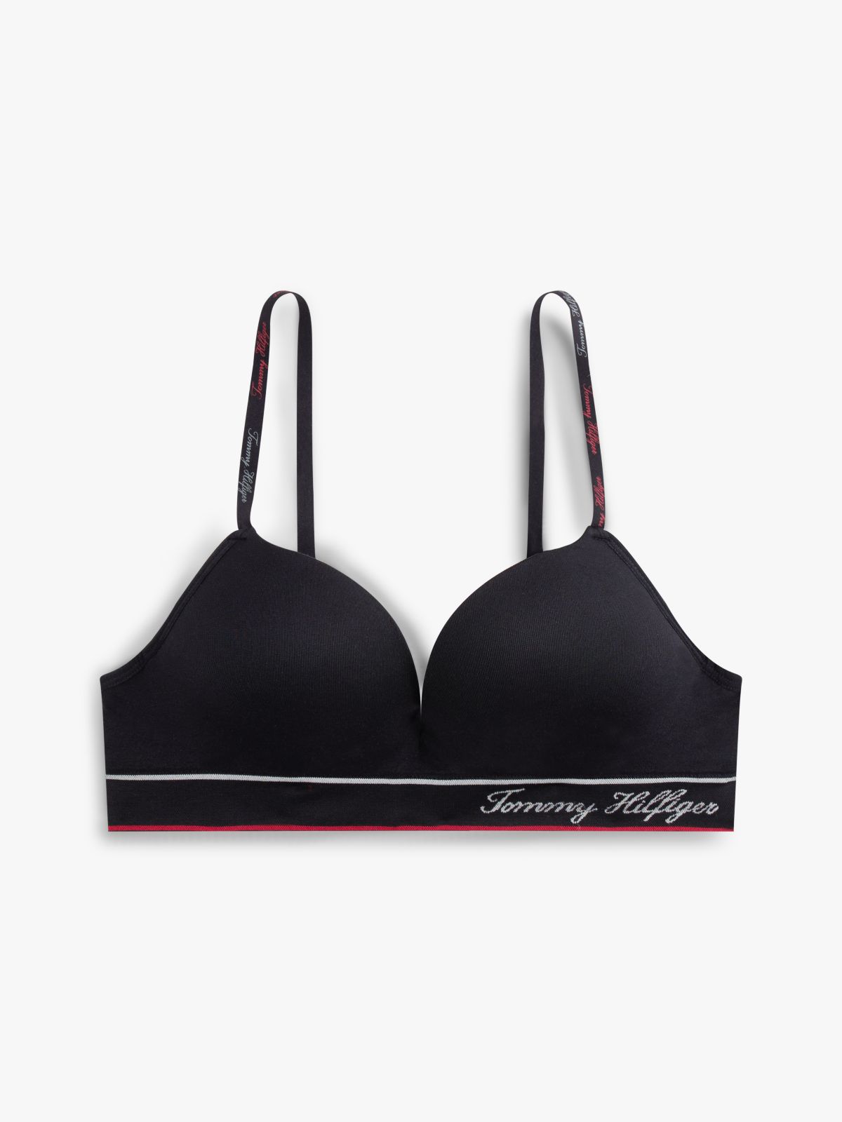 Signature Logo Push-Up Bralette — Black