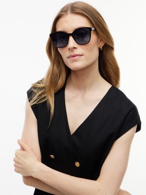 Женские солнцезащитные очки Tommy Hilfiger Square Frame Acetate Sunglasses, цвет: Чёрный — фото 4